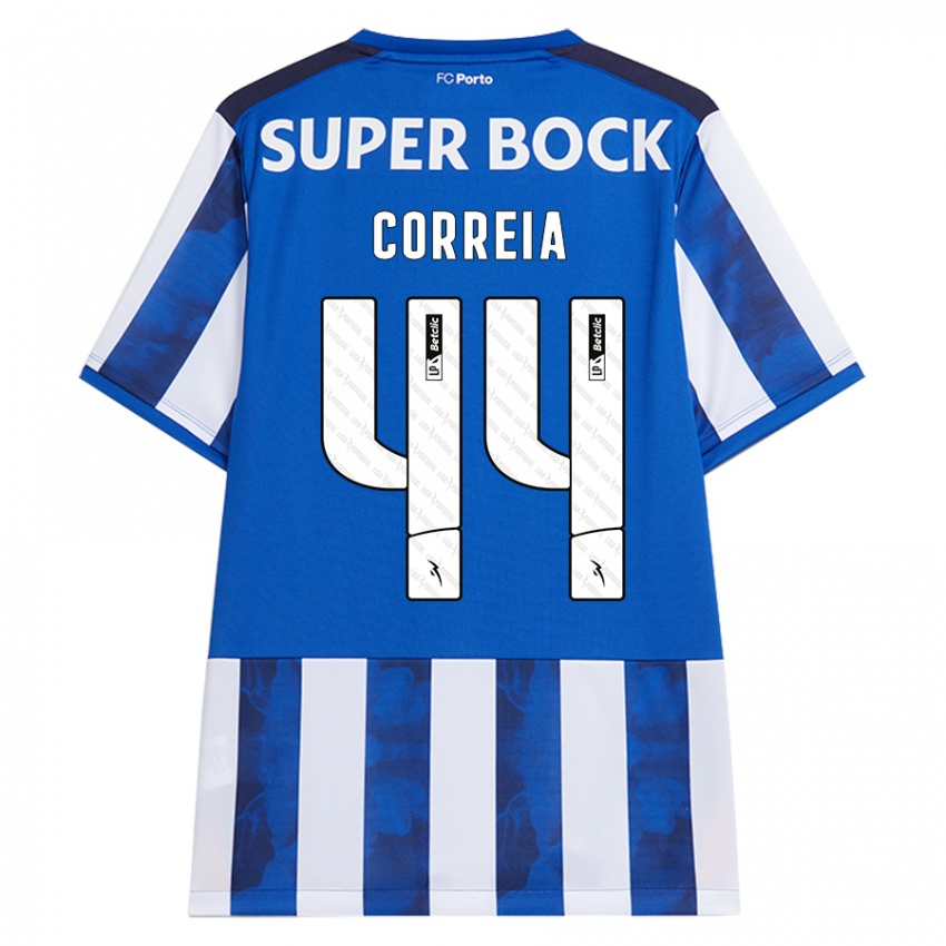 Hombre Camiseta Romain Correia #44 Azul Blanco 1ª Equipación 2024/25 La Camisa México