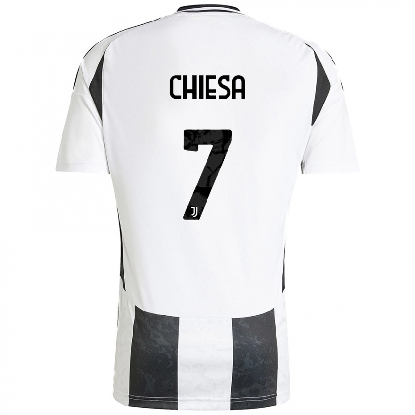 Hombre Camiseta Federico Chiesa #7 Blanco Negro 1ª Equipación 2024/25 La Camisa México