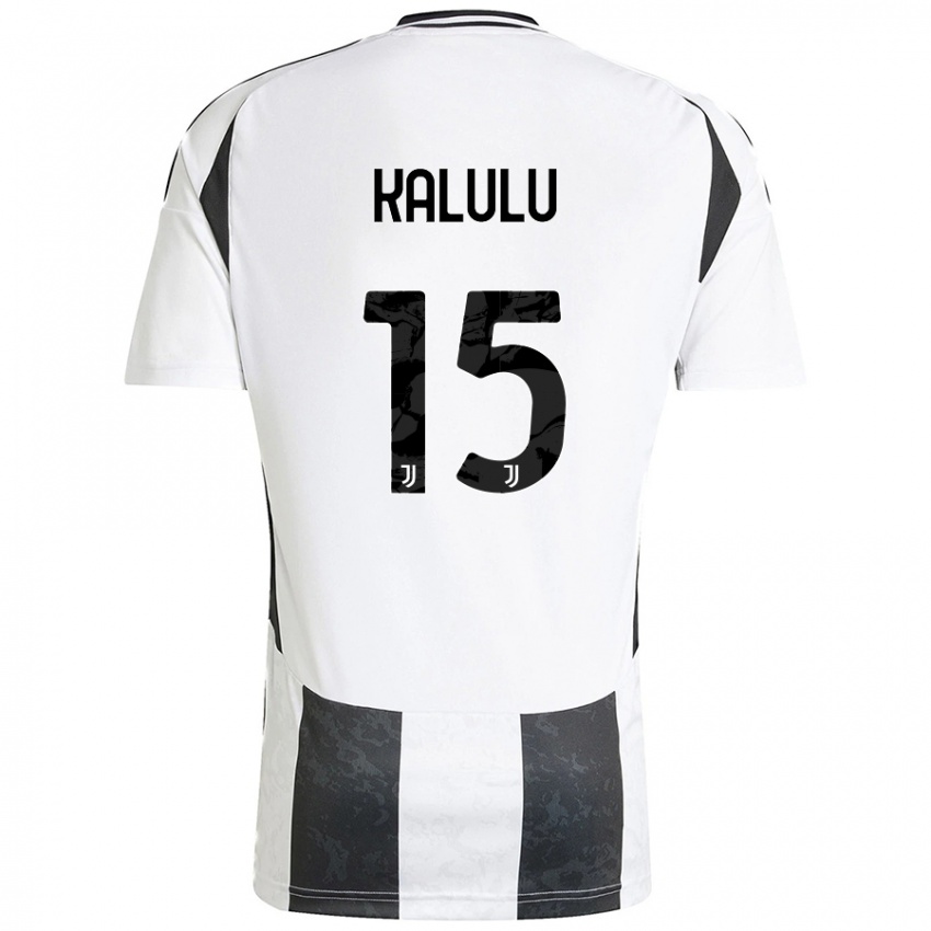 Hombre Camiseta Pierre Kalulu #15 Blanco Negro 1ª Equipación 2024/25 La Camisa México