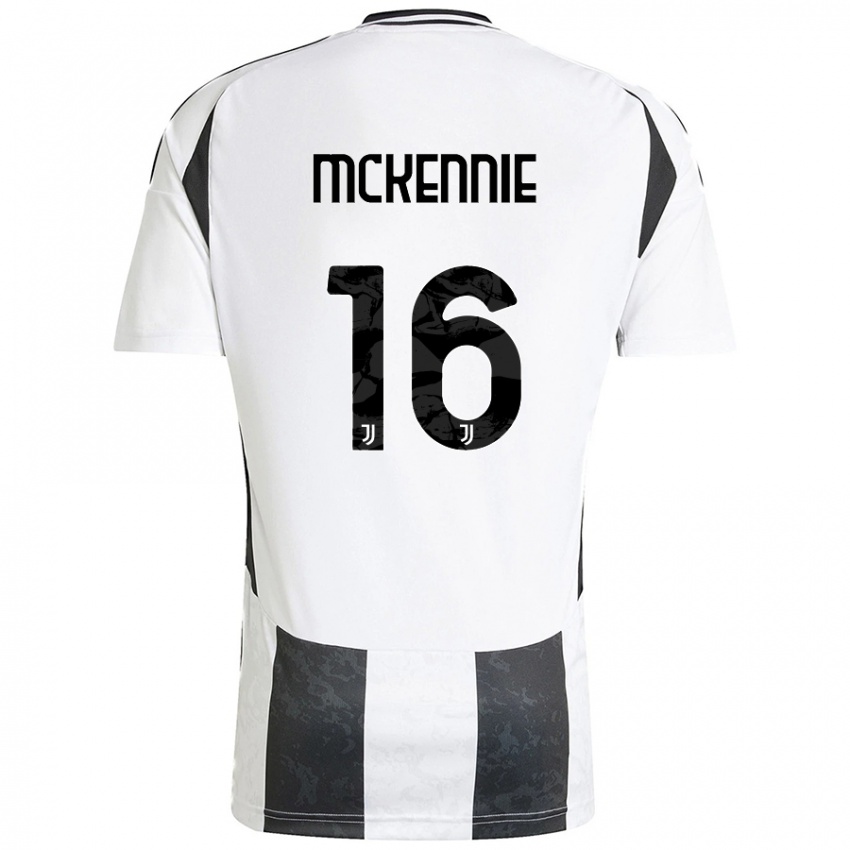 Hombre Camiseta Weston Mckennie #16 Blanco Negro 1ª Equipación 2024/25 La Camisa México