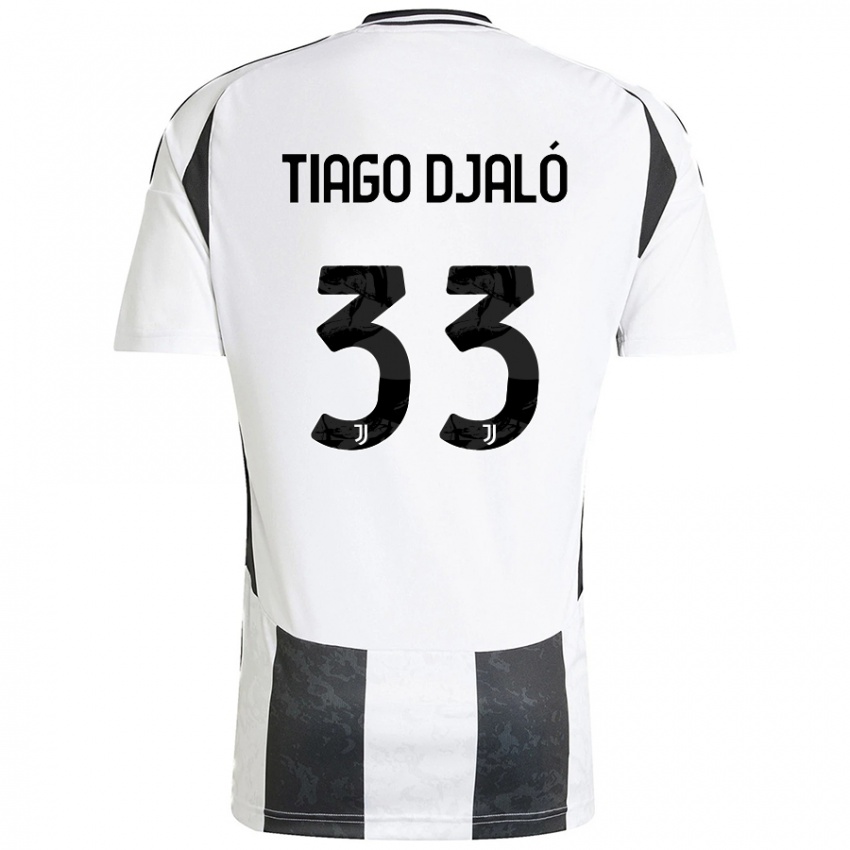 Hombre Camiseta Tiago Djalo #33 Blanco Negro 1ª Equipación 2024/25 La Camisa México