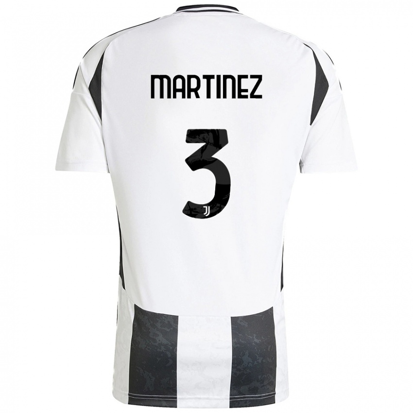 Hombre Camiseta Bruno Martinez #3 Blanco Negro 1ª Equipación 2024/25 La Camisa México