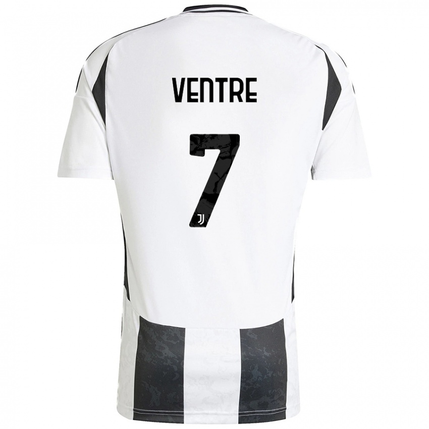 Hombre Camiseta Alessandro Ventre #7 Blanco Negro 1ª Equipación 2024/25 La Camisa México