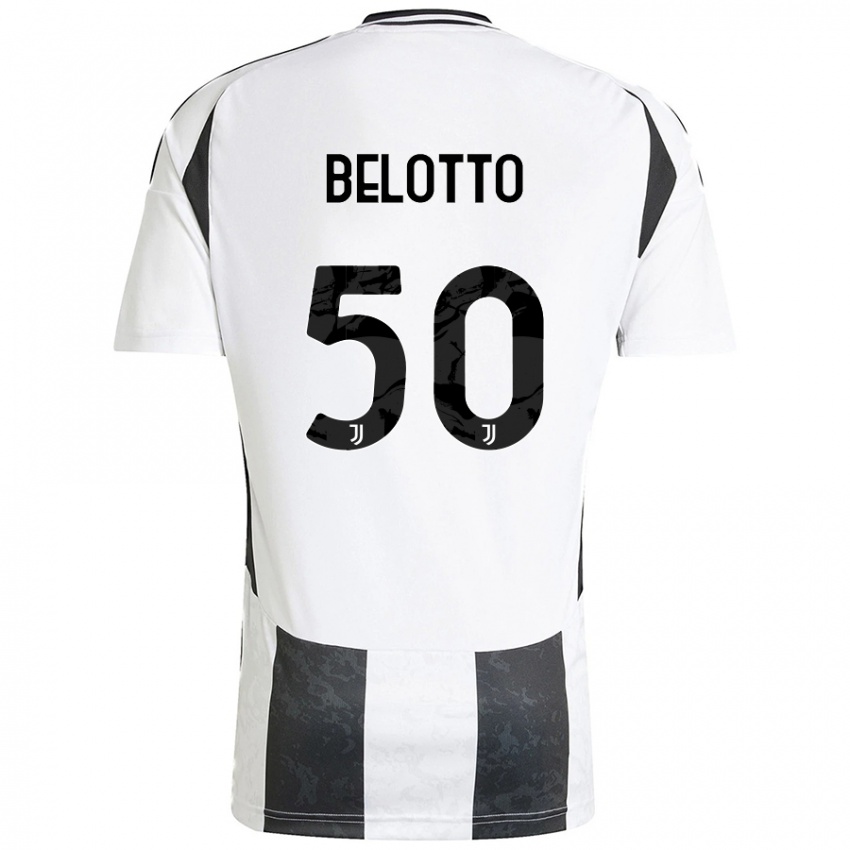 Hombre Camiseta Soledad Belotto #50 Blanco Negro 1ª Equipación 2024/25 La Camisa México