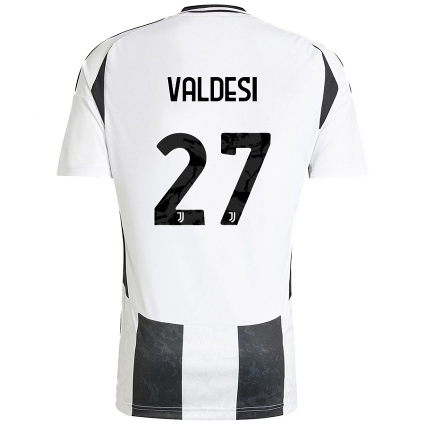 Hombre Camiseta Andrea Valdesi #27 Blanco Negro 1ª Equipación 2024/25 La Camisa México