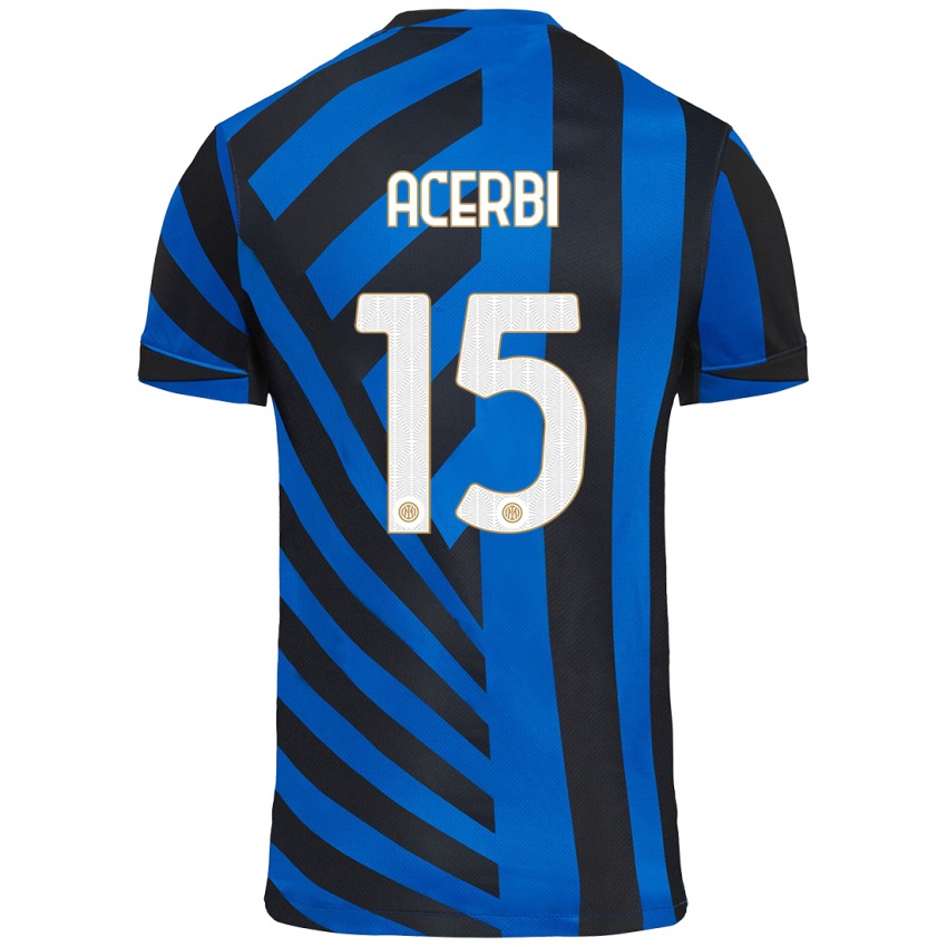 Hombre Camiseta Francesco Acerbi #15 Azul Negro 1ª Equipación 2024/25 La Camisa México