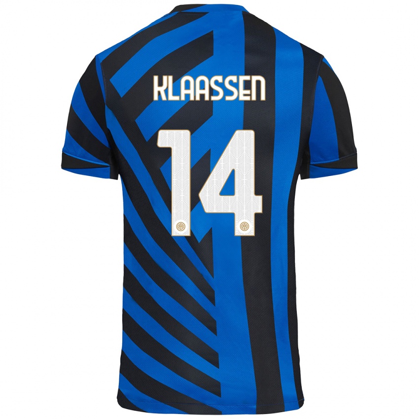 Hombre Camiseta Davy Klaassen #14 Azul Negro 1ª Equipación 2024/25 La Camisa México