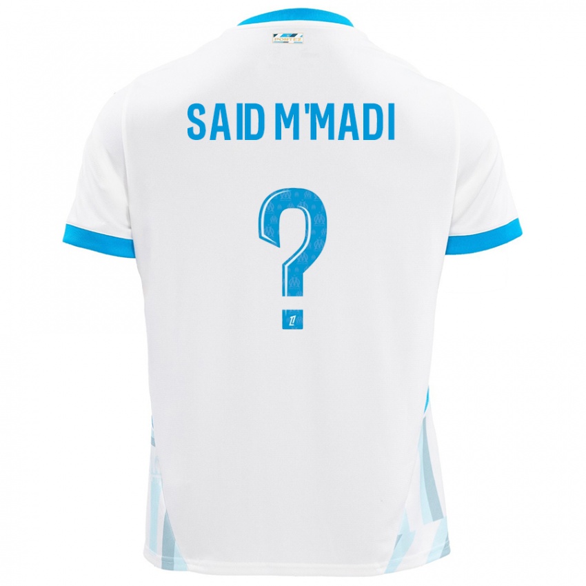 Hombre Camiseta Yakine Said M'madi #0 Blanco Azul Cielo 1ª Equipación 2024/25 La Camisa México