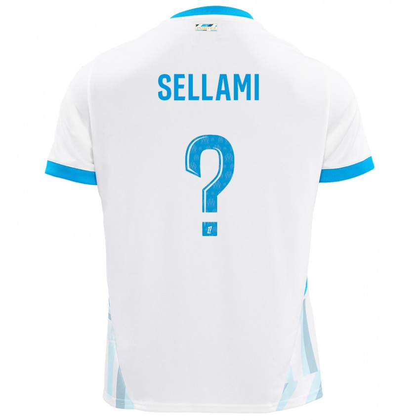 Hombre Camiseta Yanis Sellami #0 Blanco Azul Cielo 1ª Equipación 2024/25 La Camisa México