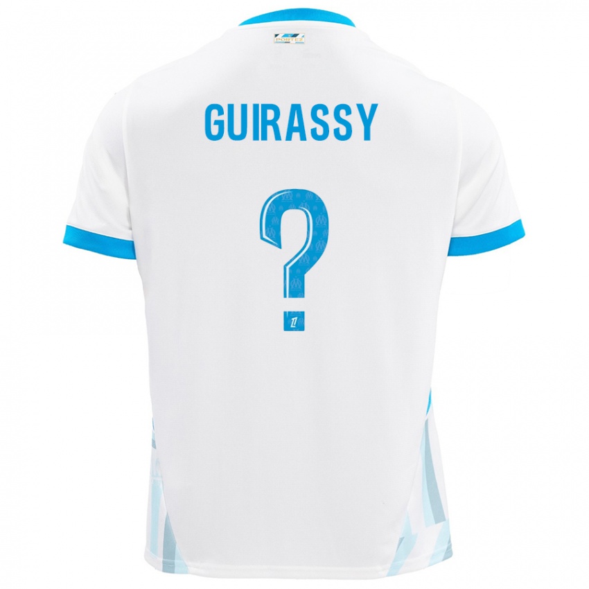 Hombre Camiseta Moctar Guirassy #0 Blanco Azul Cielo 1ª Equipación 2024/25 La Camisa México