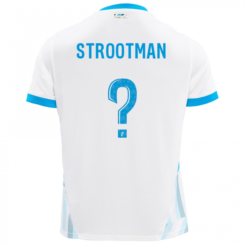 Hombre Camiseta Kevin Strootman #0 Blanco Azul Cielo 1ª Equipación 2024/25 La Camisa México