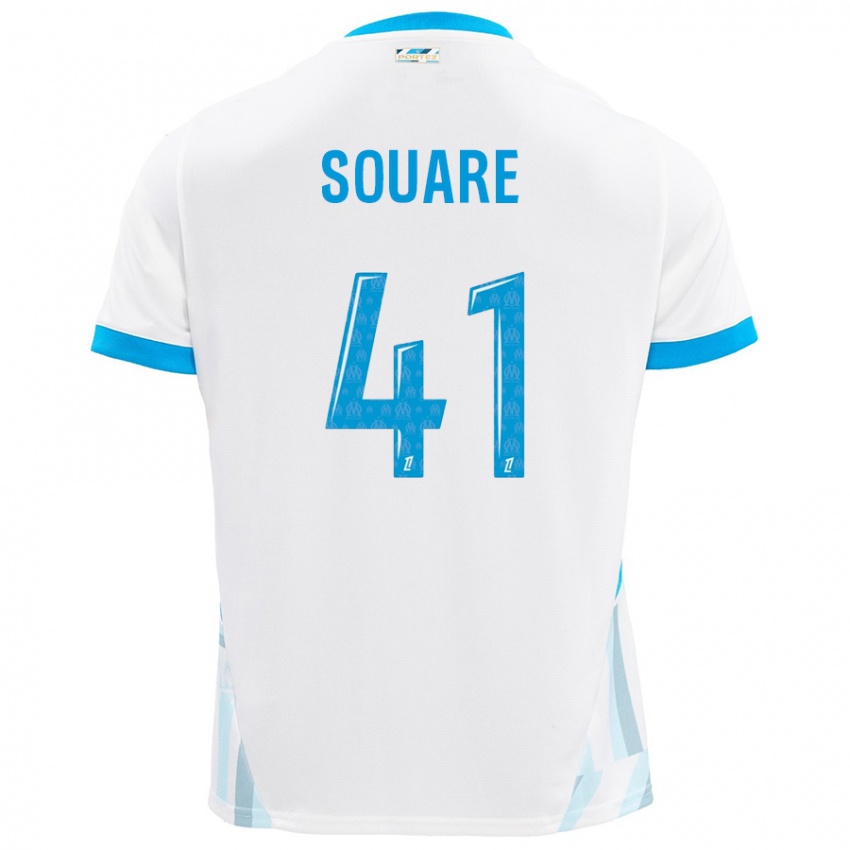 Hombre Camiseta Cheick Souare #41 Blanco Azul Cielo 1ª Equipación 2024/25 La Camisa México