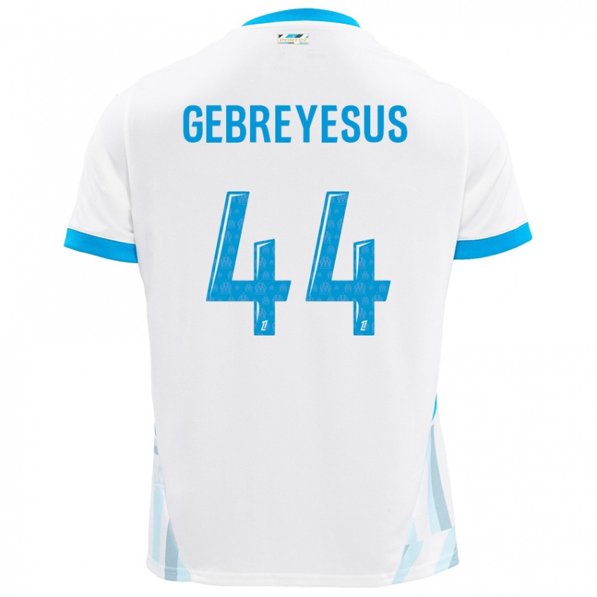 Hombre Camiseta Esey Gebreyesus #44 Blanco Azul Cielo 1ª Equipación 2024/25 La Camisa México