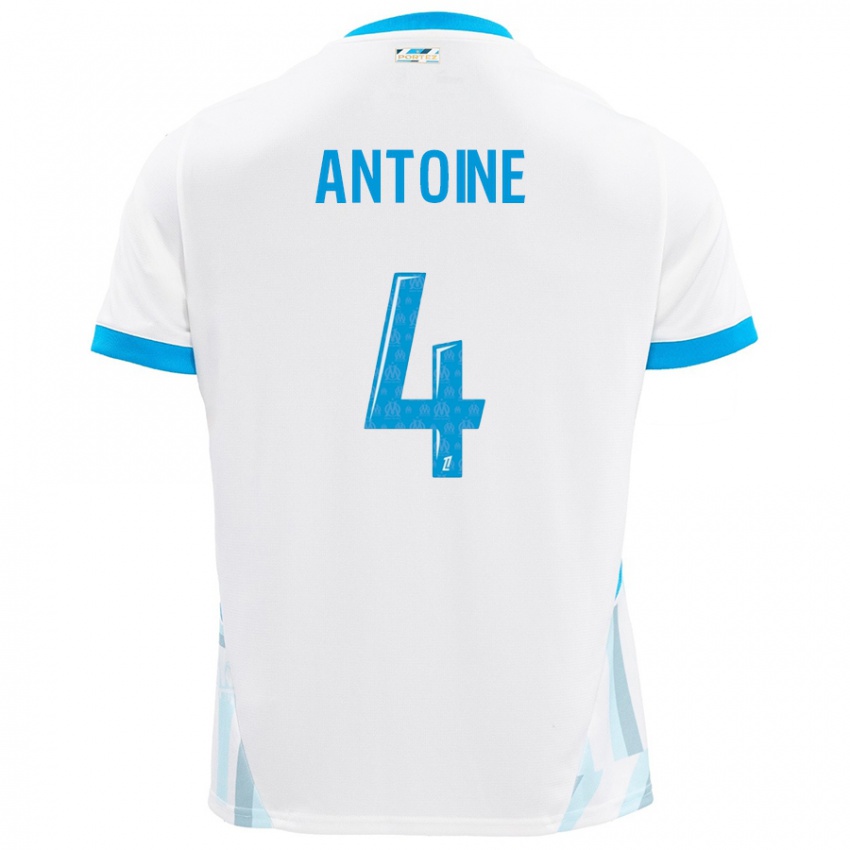 Hombre Camiseta Maud Antoine #4 Blanco Azul Cielo 1ª Equipación 2024/25 La Camisa México