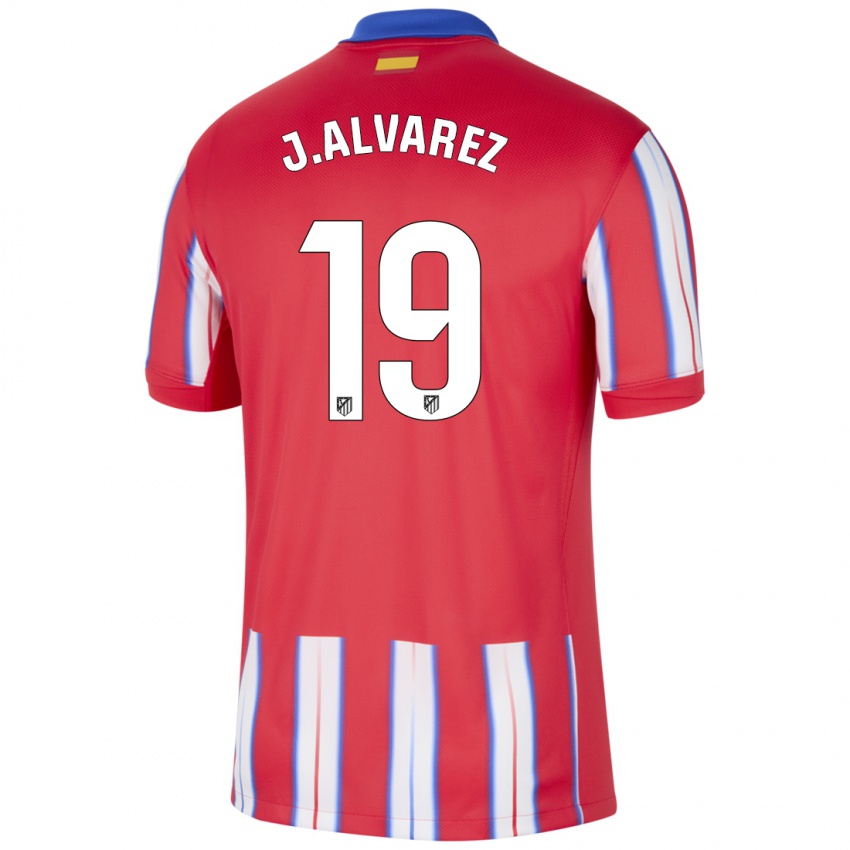 Hombre Camiseta Julian Alvarez #19 Rojo Blanco Azul 1ª Equipación 2024/25 La Camisa México