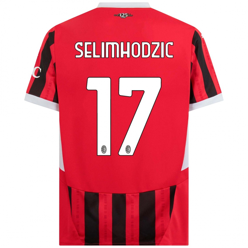 Hombre Camiseta Noa Selimhodzic #17 Rojo Negro 1ª Equipación 2024/25 La Camisa México