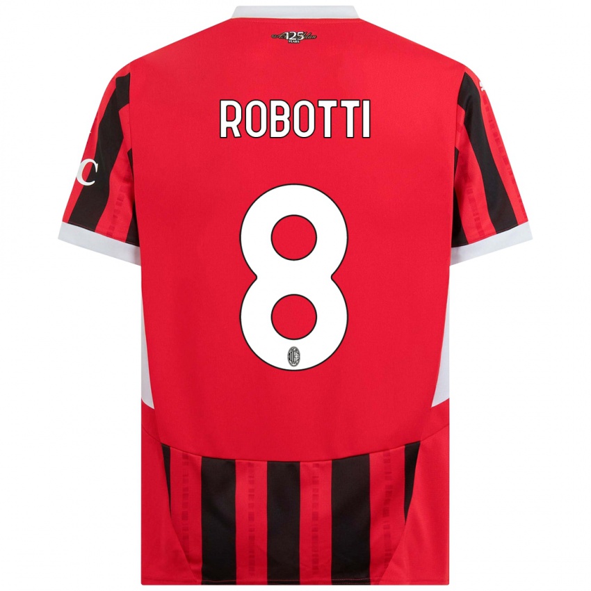 Hombre Camiseta Giovanni Robotti #8 Rojo Negro 1ª Equipación 2024/25 La Camisa México