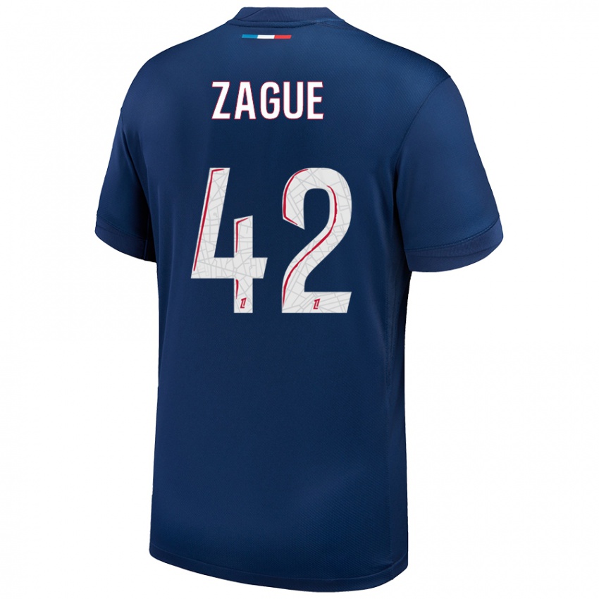 Hombre Camiseta Yoram Zague #42 Azul Marino Blanco 1ª Equipación 2024/25 La Camisa México