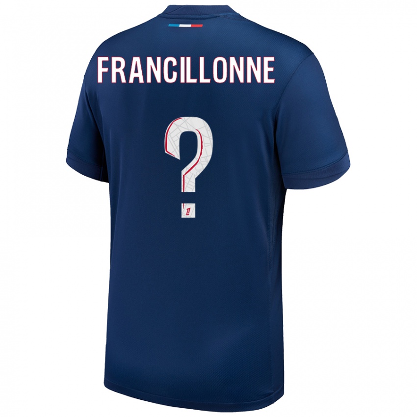 Hombre Camiseta Bryan Francillonne #0 Azul Marino Blanco 1ª Equipación 2024/25 La Camisa México