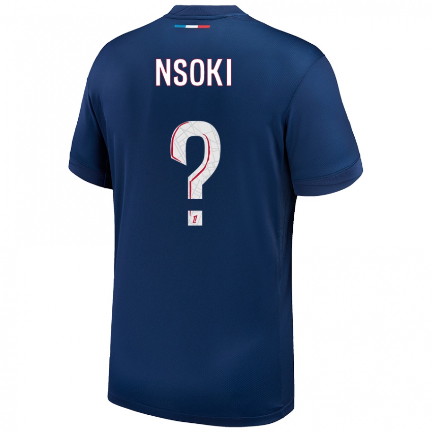 Hombre Camiseta Noah Nsoki #0 Azul Marino Blanco 1ª Equipación 2024/25 La Camisa México