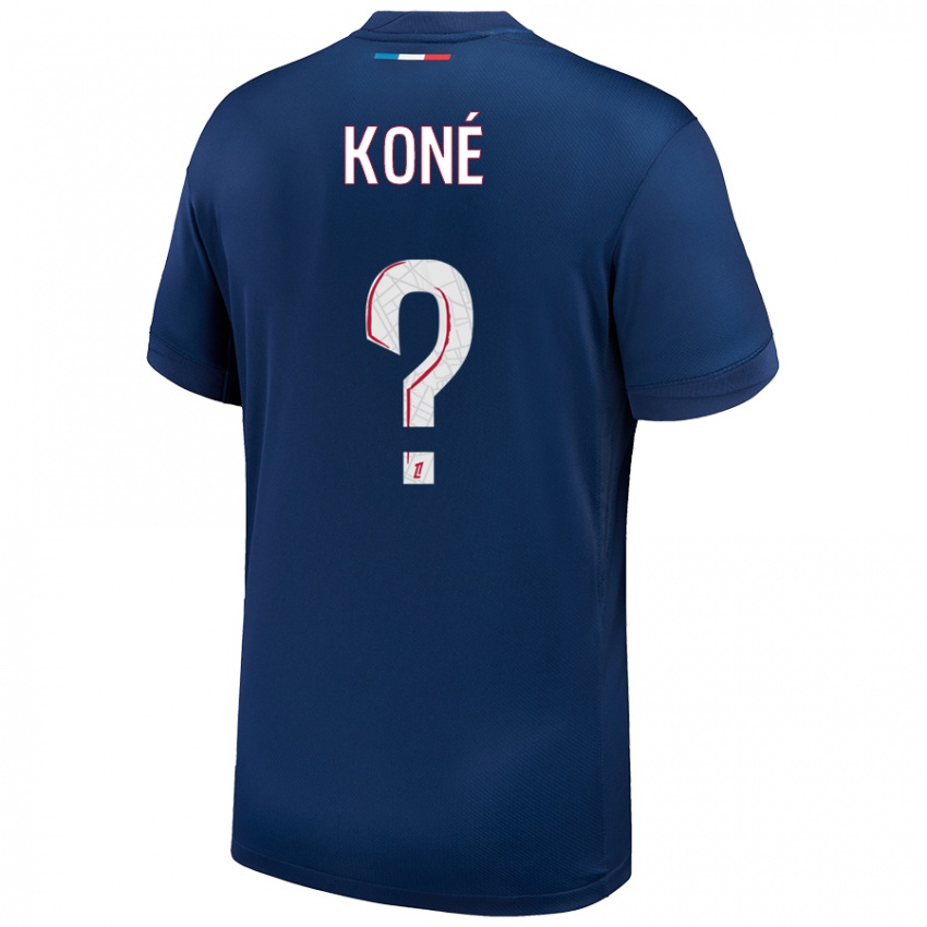 Hombre Camiseta Zanga Koné #0 Azul Marino Blanco 1ª Equipación 2024/25 La Camisa México