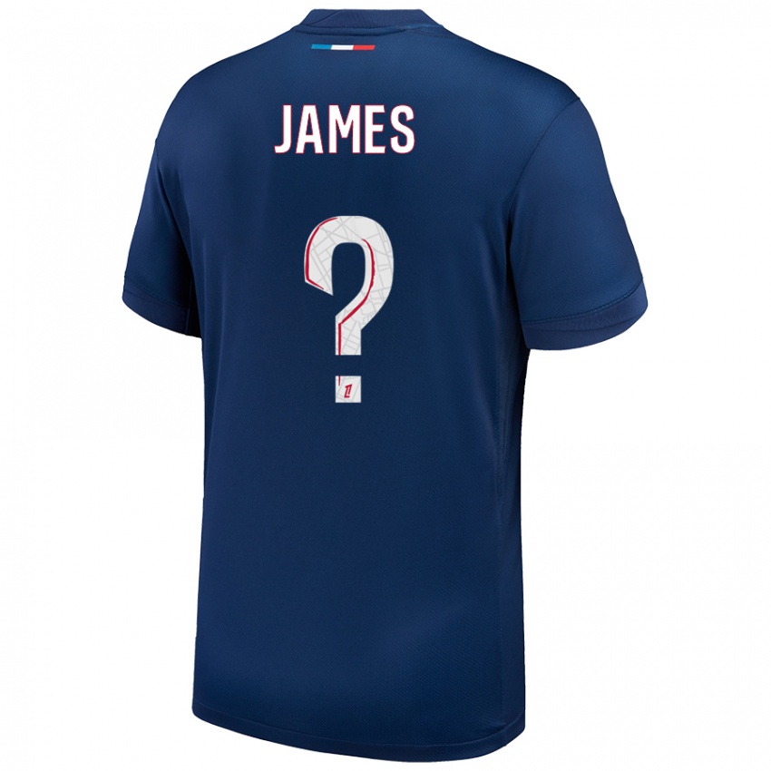 Hombre Camiseta Martin James #0 Azul Marino Blanco 1ª Equipación 2024/25 La Camisa México