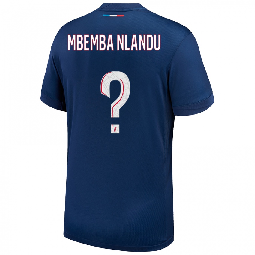 Hombre Camiseta Emmanuel Mbemba Nlandu #0 Azul Marino Blanco 1ª Equipación 2024/25 La Camisa México