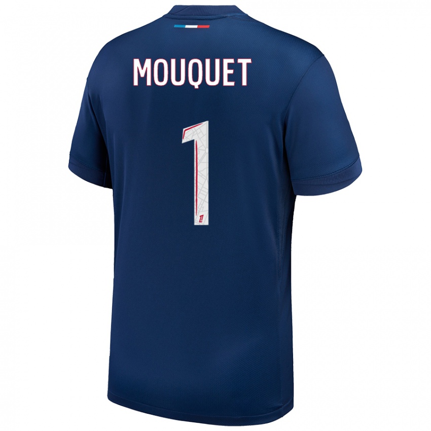 Hombre Camiseta Louis Mouquet #1 Azul Marino Blanco 1ª Equipación 2024/25 La Camisa México