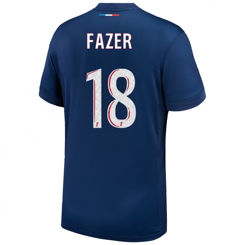 Hombre Camiseta Laurina Fazer #18 Azul Marino Blanco 1ª Equipación 2024/25 La Camisa México