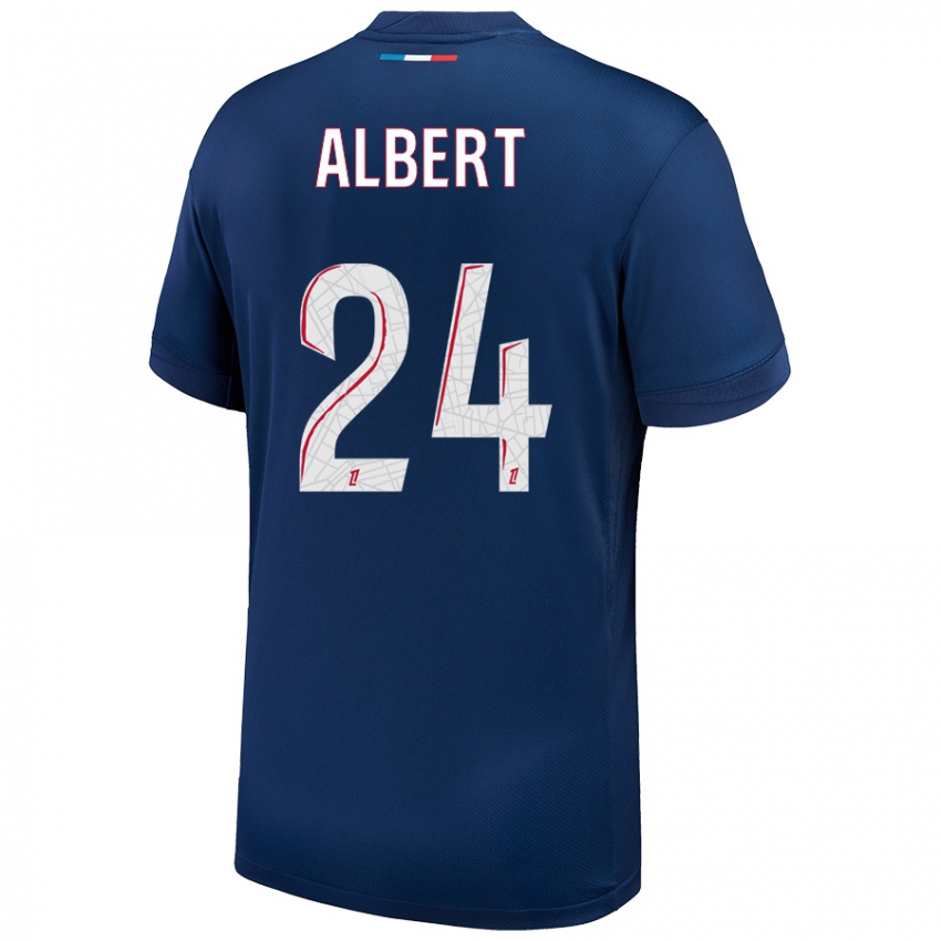 Hombre Camiseta Korbin Albert #24 Azul Marino Blanco 1ª Equipación 2024/25 La Camisa México