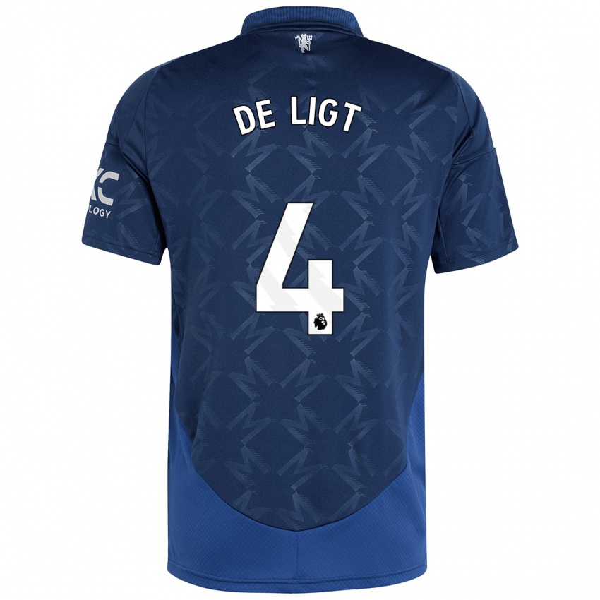 Hombre Camiseta Matthijs De Ligt #4 Índigo 2ª Equipación 2024/25 La Camisa México