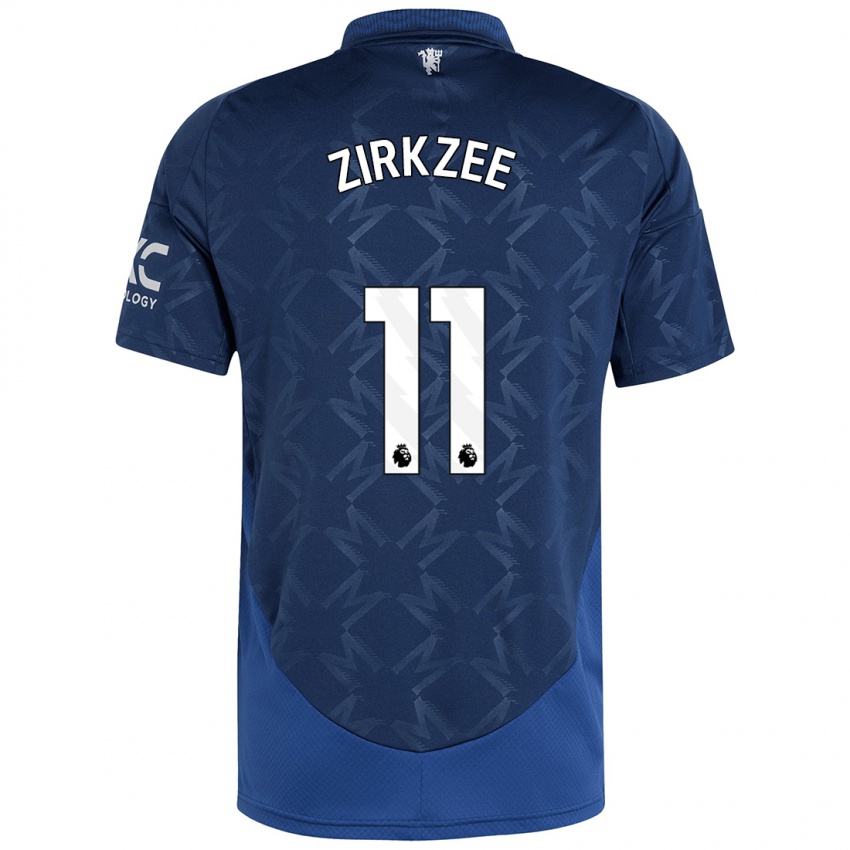 Hombre Camiseta Joshua Zirkzee #11 Índigo 2ª Equipación 2024/25 La Camisa México