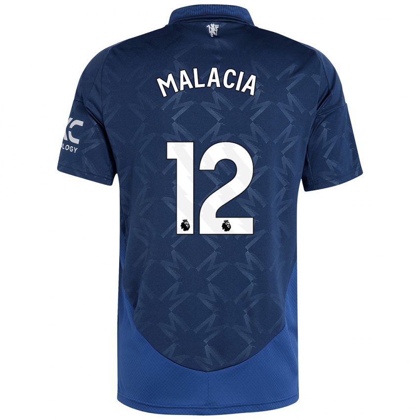 Hombre Camiseta Tyrell Malacia #12 Índigo 2ª Equipación 2024/25 La Camisa México