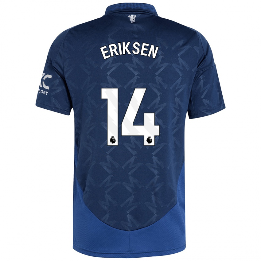 Hombre Camiseta Christian Eriksen #14 Índigo 2ª Equipación 2024/25 La Camisa México