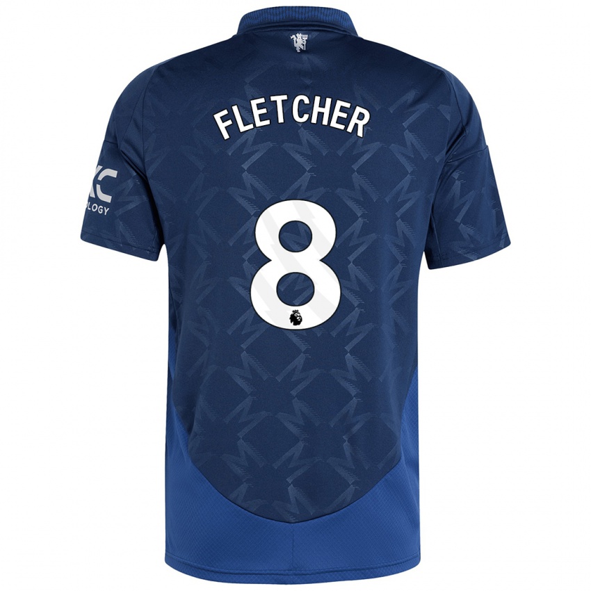 Hombre Camiseta Tyler Fletcher #8 Índigo 2ª Equipación 2024/25 La Camisa México