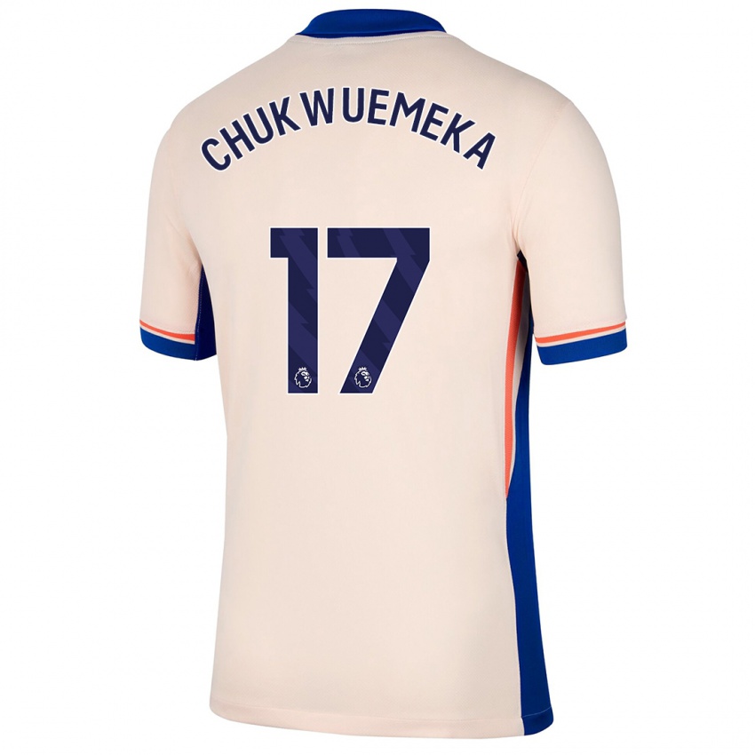 Hombre Camiseta Carney Chukwuemeka #17 Beige Claro 2ª Equipación 2024/25 La Camisa México