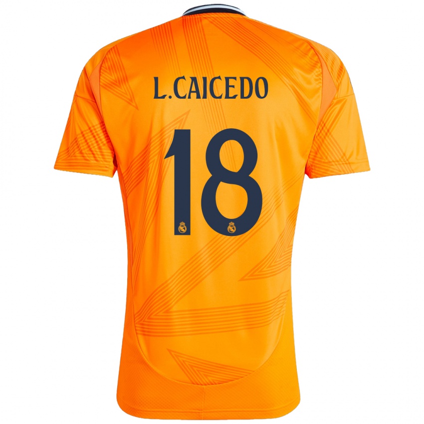 Hombre Camiseta Linda Caicedo #18 Naranja 2ª Equipación 2024/25 La Camisa México