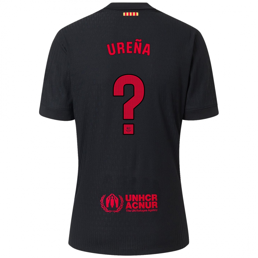 Hombre Camiseta Óscar Ureña #0 Negro Rojo 2ª Equipación 2024/25 La Camisa México