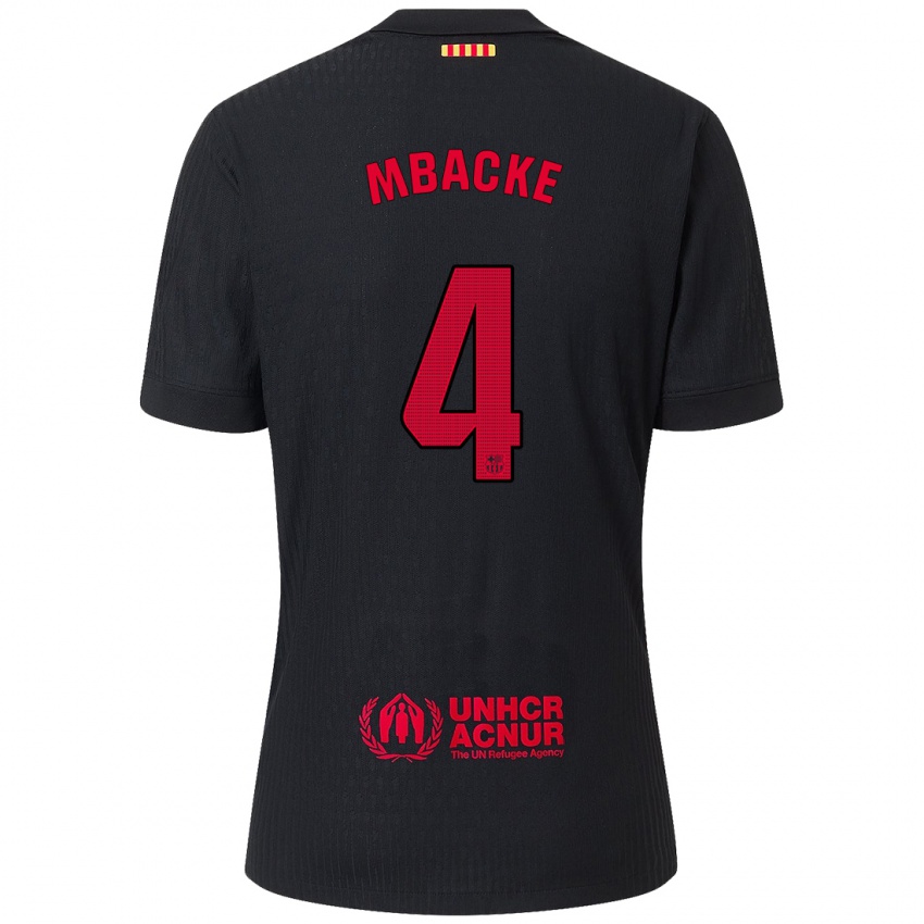 Hombre Camiseta Mamadou Fall #4 Negro Rojo 2ª Equipación 2024/25 La Camisa México