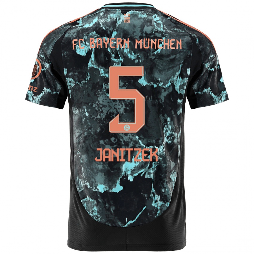 Hombre Camiseta Justin Janitzek #5 Negro 2ª Equipación 2024/25 La Camisa México