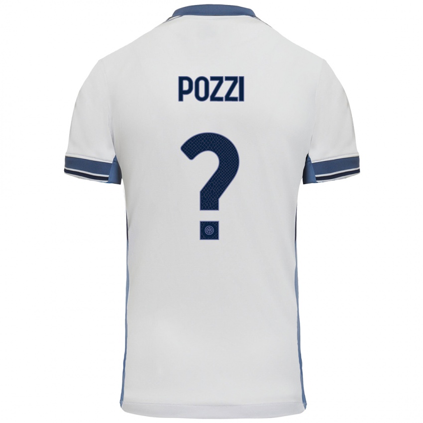 Hombre Camiseta Andrea Pozzi #0 Blanco Gris 2ª Equipación 2024/25 La Camisa México