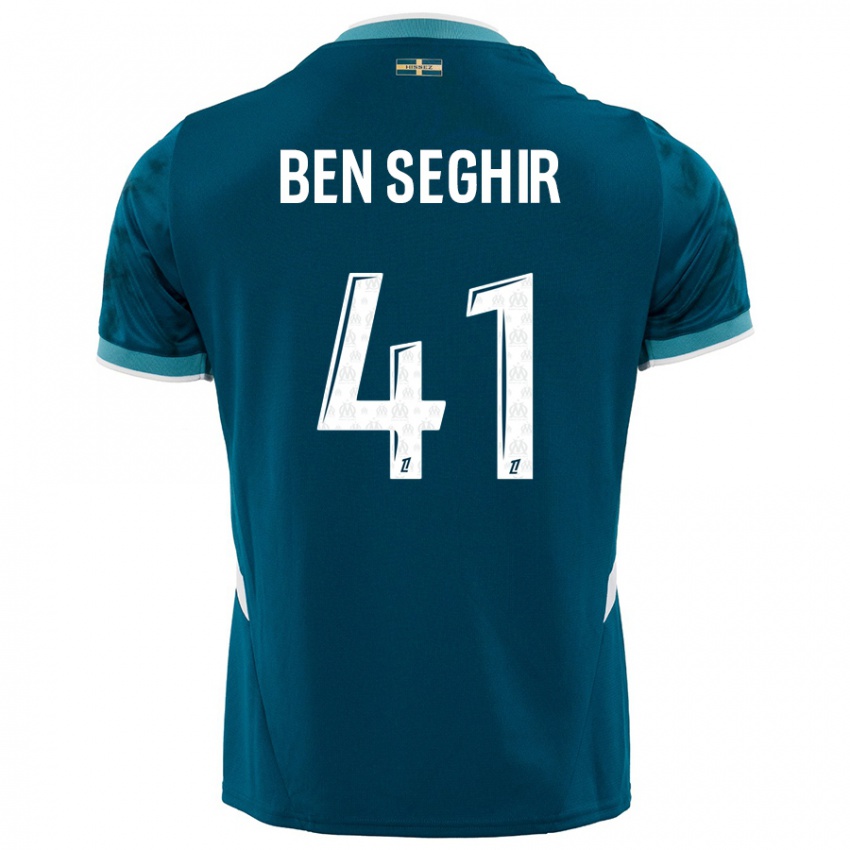 Hombre Camiseta Salim Ben Seghir #41 Azul Turquesa 2ª Equipación 2024/25 La Camisa México