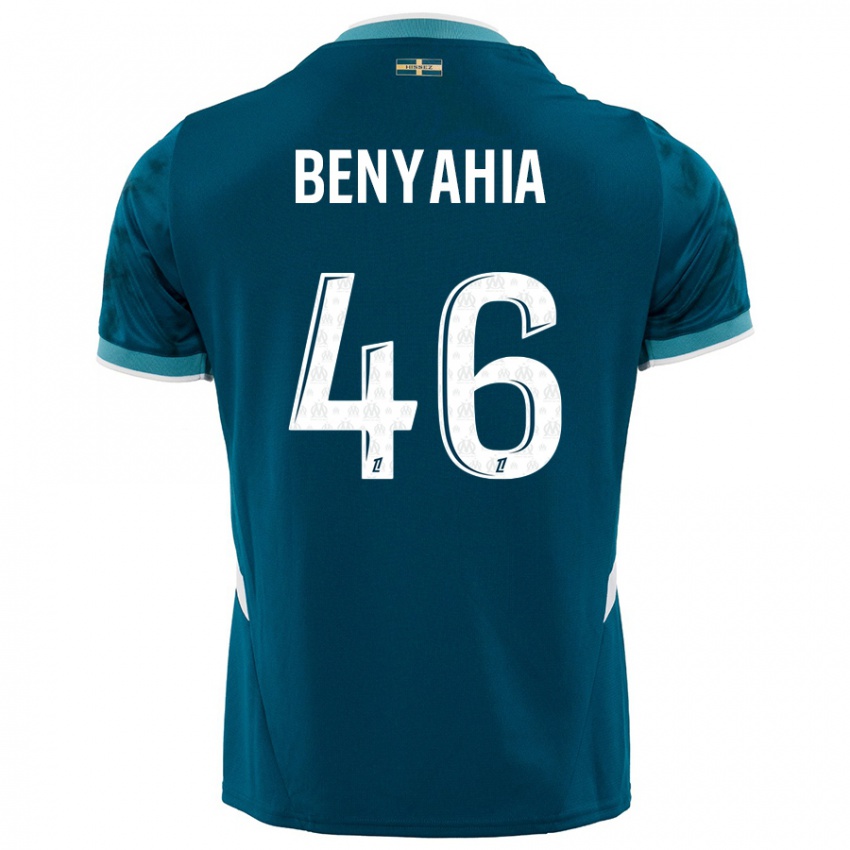 Hombre Camiseta Aylan Benyahia-Tani #46 Azul Turquesa 2ª Equipación 2024/25 La Camisa México