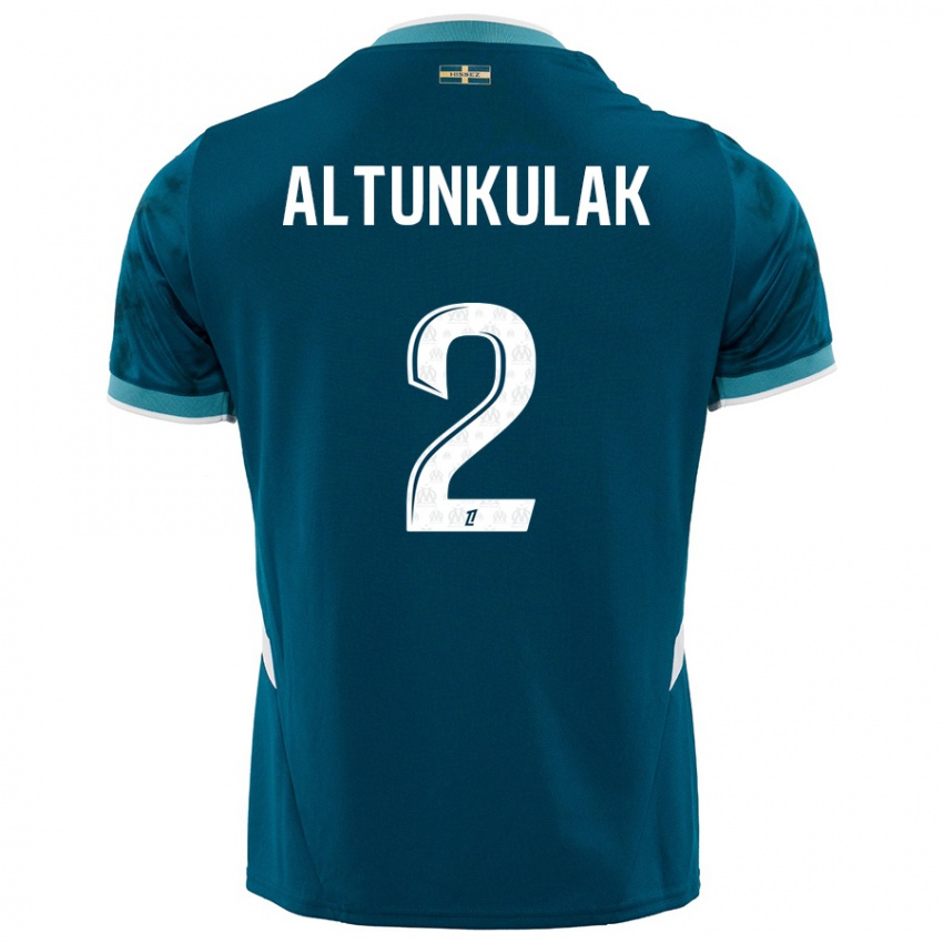 Hombre Camiseta Selen Altunkulak #2 Azul Turquesa 2ª Equipación 2024/25 La Camisa México