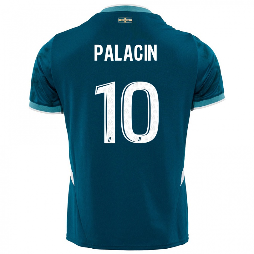 Hombre Camiseta Sara Palacin #10 Azul Turquesa 2ª Equipación 2024/25 La Camisa México