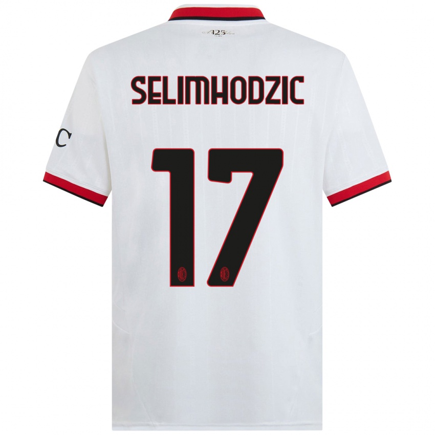 Hombre Camiseta Noa Selimhodzic #17 Blanco Negro Rojo 2ª Equipación 2024/25 La Camisa México