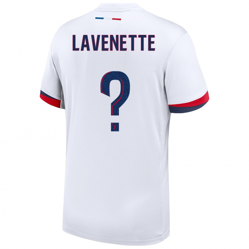 Hombre Camiseta Mathias Lavenette #0 Blanco Azul Rojo 2ª Equipación 2024/25 La Camisa México