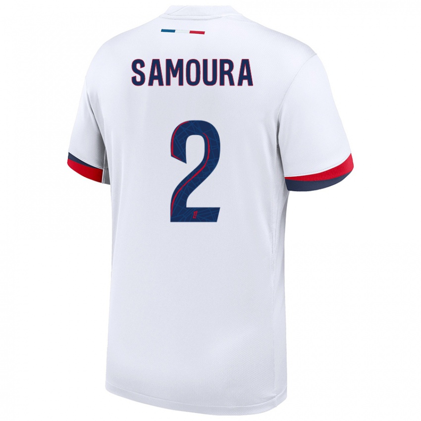 Hombre Camiseta Thiniba Samoura #2 Blanco Azul Rojo 2ª Equipación 2024/25 La Camisa México