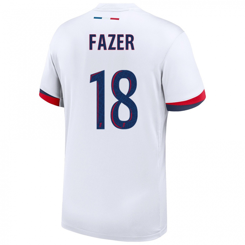 Hombre Camiseta Laurina Fazer #18 Blanco Azul Rojo 2ª Equipación 2024/25 La Camisa México