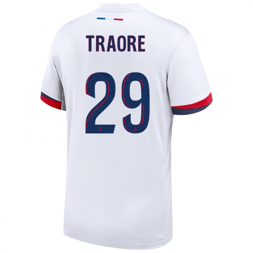 Hombre Camiseta Manssita Traoré #29 Blanco Azul Rojo 2ª Equipación 2024/25 La Camisa México